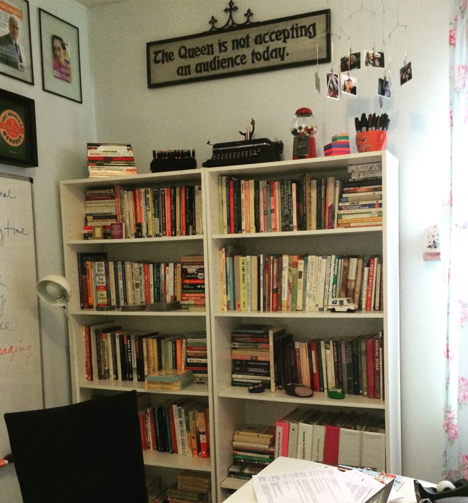 Christina Katz' home office bookshelf