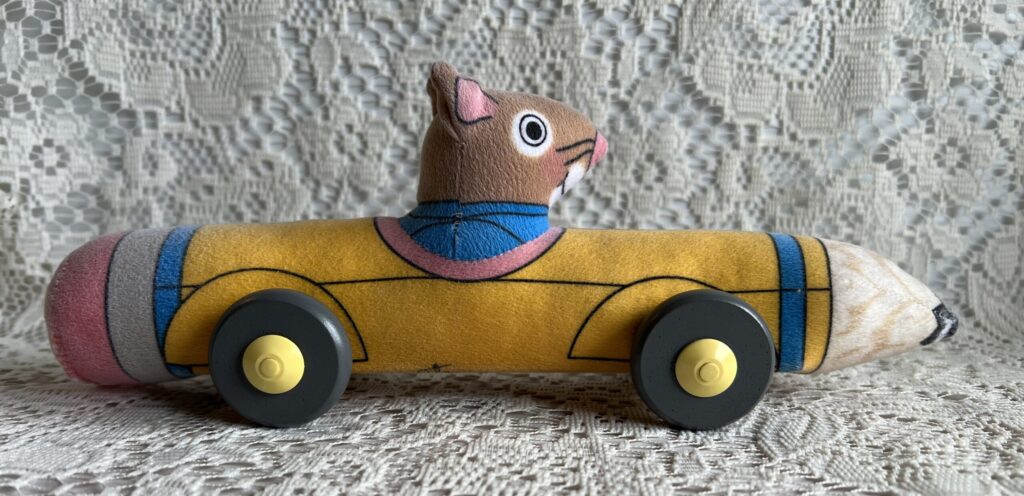 RICHARD SCARRY MOUSE Rare Plush Plastic Car Vintage Excellent Condition 1992 Collector Item Nostalgic Collectible Sturdy One Piece The Toy Works Made in USA